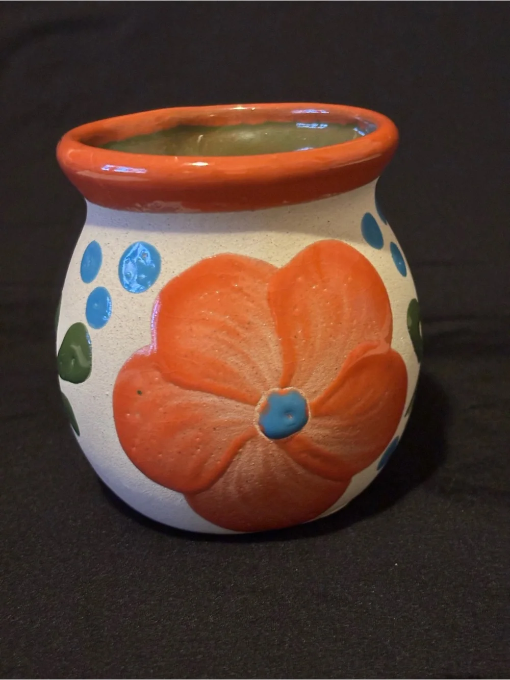 Mexican Handpainted Pottery Mug.